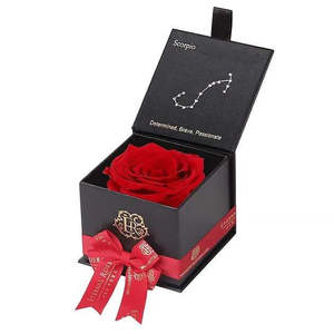 Caja de Regalo Astor Eternal Rose - SCORPIO, Caja Cuadrada Natural con Estilo Romántico para el Día de la Madre, San Valentín, Regalos de Boda - Product Image 1