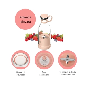 Portable 350ML Mini USB Rechargeable Blender with 4 Stainless Steel Blades for Smoothies and Milkshakes - Product Image 2