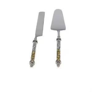 Nuevo diseño, juego de servidor de pastel de Metal dorado con mango de mármol, postre elegante, vajilla Premium para bodas, cumpleaños y fiestas - Product Image 6