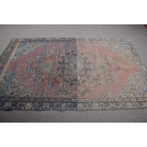 Alfombra Vintage, Alfombra de 4,8x7,8 pies, Alfombra Turca de Lana Ikat Azul - Product Image 3