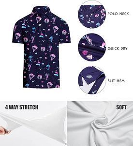 Polo en tissu tricoté respirant pour homme de grande taille Polo de style vintage à manches courtes pour homme - Product Image 4