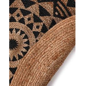 Tapis rond en jute tressé fait main de couleur naturelle de haute qualité au design moderne, très vendu, pour pique-nique - Product Image 4