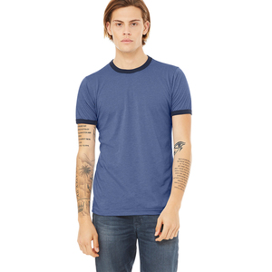 Ringer Tee Tri-blend Cotton Ringer Tee T Shirts Men's 50/50 Crewneck Short Sleeve Ringer T-Shirt - Product Image 2