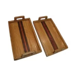 Bandeja de Servir para Desayuno de Acacia Ecológica, con Asas de Metal, Hecha a Mano, Diseño Rectangular Moderno y Duradero, Gran Venta - Product Image 4