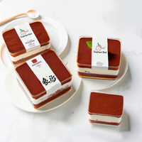 Boîte d'emballage en plastique PS transparente carrée personnalisée, recyclable, épaisseur 0,2-0,5 mm, pour tiramisu et pâtisseries, vente en gros
