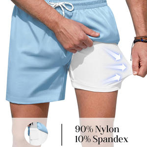 กางเกงว่ายน้ำขาสั้นของผู้ชายแบบกำหนดเองระบายอากาศได้ดีแห้งเร็วชุดฤดูร้อนพร้อมพิมพ์โลโก้แบบส่วนตัว - Product Image 3