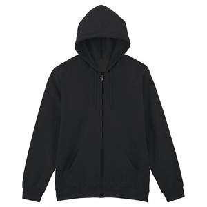 Sudadera con Capucha Negra con Cierre para Mujer al por Mayor, Chaqueta de Felpa de Algodón Grueso con Estampado Personalizado, Antibolitas, Transpirable, para Invierno - Product Image 1