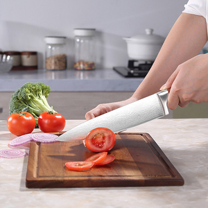 ชุดช้อนส้อมมีดโอเอ็มแบบปรับแต่งได้มีดเชฟคมพิเศษมีดลายใบมีดไม้ - Product Image 5