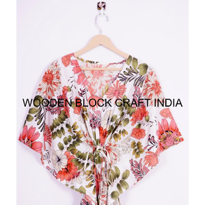 Vestido Maxi Indio para Playa, Primavera, Verano, Otoño, Estampado Floral Nocturno, Algodón Suave, Kaftan Hecho a Mano, Elegante y Holgado - Product Image 2