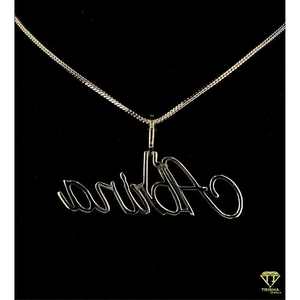 Pendentif de nom de diamant cultivé en laboratoire VVS personnalisé de luxe Bijoux de nom cursif glacé avec pendentifs et breloques fins Hip Hop de luxe - Product Image 2