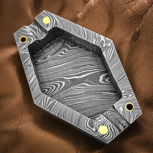 Authentic Damascus Steel <b>Ashtray</b> Handcrafted Metal <b>Ashtray</b> Unique Design Smoking Accessory For Collectors & Interior Decor - Product Image 1