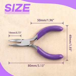 Wholesale Stainless Steel <b>Mini</b> Bent Nose <b>Pliers</b> 3in Lightweight Reusable Jewelry Making Tools Factory Prices - Product Image 3