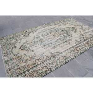 Tapis de 5,2 x 9,5 pieds, tapis turc vintage, tapis persan vert - Product Image 4