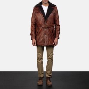 Manteau d'hiver long en fourrure pour homme en cuir véritable, dernier design, respirant, sur mesure, vente en gros - Product Image 2