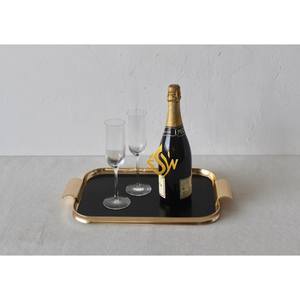 Plateau en métal pour la maison et la fête Plateau de service alimentaire La plus grande qualité Forme rectangulaire Grande taille Couleur or et noir Meilleure vente - Product Image 6