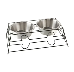 Vente à chaud en acier inoxydable Support de bol de nourriture pour chien de bonne qualité Support de bol de nourriture et d'eau en métal Designer de qualité supérieure - Product Image 1