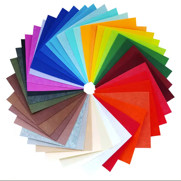 100% Polyester DIY Craft Sewing Squares Breathable Waterproof Needle Punched Nonwoven Felt in Assorted Colors for DIY Projects