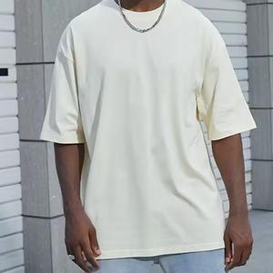 T-shirt vierge à épaules tombantes de haute qualité, poids lourd 100% coton, impression de logo personnalisé, t-shirt décontracté surdimensionné, vente en gros - Product Image 4