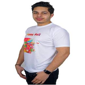 Camisa de punto de manga corta con estampado digital 3D de solapa y cremallera suelta de algodón de moda de primavera y verano para hombres - Product Image 2