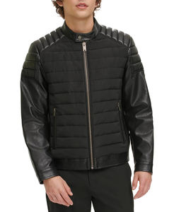 Chaqueta de Motociclista de Cuero Sintético con Diseño Mixto para Hombre, Precio de Fábrica, Servicio Personalizado Disponible - Product Image 1