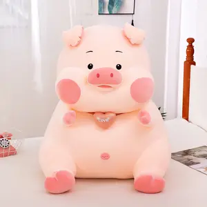 Kwaii Pink Piggy Plush Doll Lovely Sitting Cartoon Stuffed Pig Toys Soft Love Sleeping Pillow Birthday Gift For Children