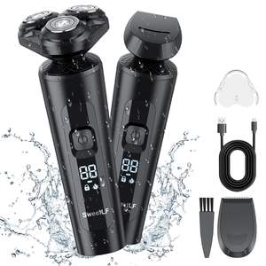 Rasoir Électrique Rotatif Sans Fil pour Homme, Utilisation Humide et Sèche, Rechargeable, Tondeuse à Pattes IPX7 pour le Visage, Idéal Voyage, Affichage Lumineux - Product Image 4