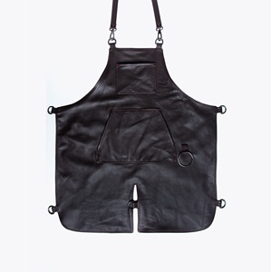 Tablier sans manches en cuir PU durable personnalisé avec poches, tablier en cuir résistant à l'abrasion, tablier en cuir à étiquette privée - Product Image 1