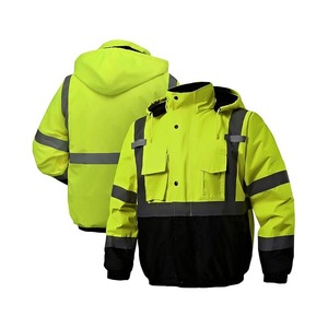 Vêtements de travail de haute qualité pour hommes vêtements de travail de sécurité haute visibilité veste réfléchissante haute visibilité hiver vente en gros veste de travail de sécurité - Product Image 2