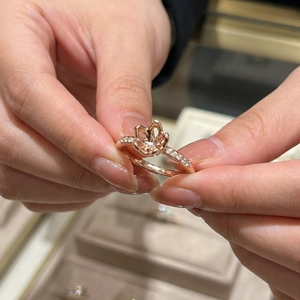 Fournisseur fiable de Hong Kong, bague de fiançailles semi-montée classique pour femme, or rose massif 18 carats, véritable diamant - Product Image 3
