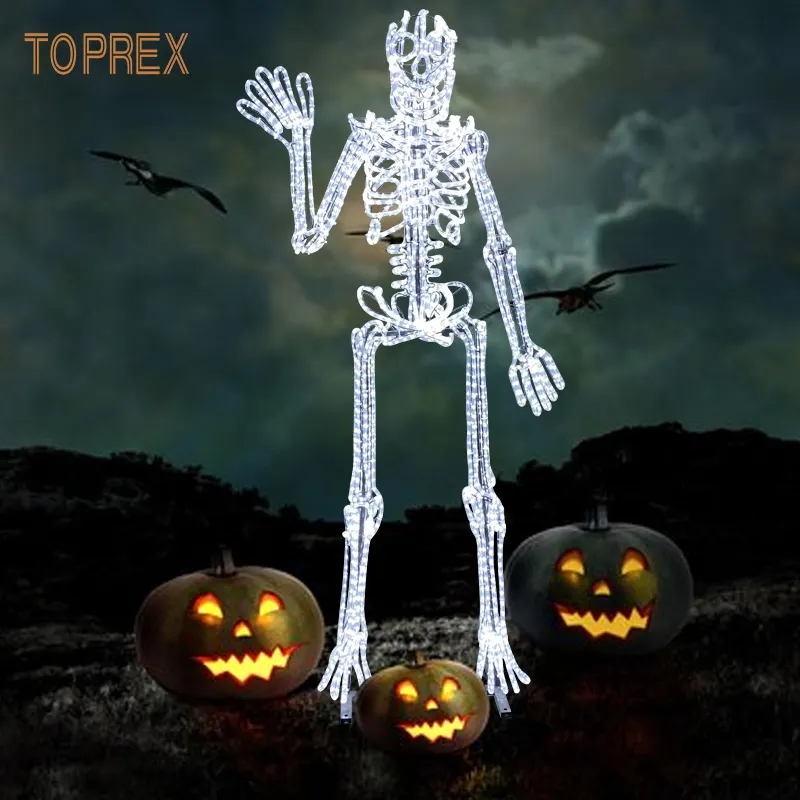 Halloween Acessórios Fantasmas Full Body 12Ft Esqueleto Life Size LED Halloween Decorações Outdoor Scary