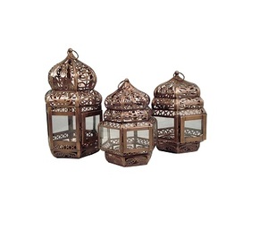 Indoor Outdoor <b>Black</b> Table Top Hanging Metal <b>Lantern</b> - Product Image 4