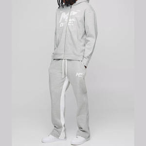 Conjunto de chándal de gran tamaño estampado para hombre, Sudadera con capucha y pantalones holgados con cintura elástica y bolsillos laterales - Product Image 1