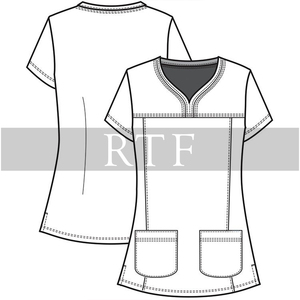 Uniformes de soins infirmiers unisexe col en V col V demi-manches design personnalisé, uniformes d'hôpital XL, vêtements d'automne pour médecins et infirmières, prix d'usine - Product Image 5