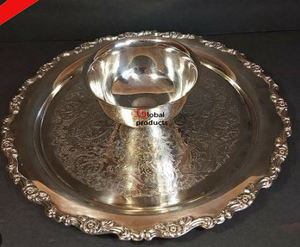 Design fantaisie forme de feuille argent fini métal servant puce et trempette bol de service pour hôtel restaurant et bar - Product Image 4