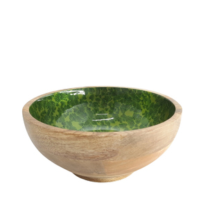 Attractive Design Wooden Bowl and Meena Work Kitchenware Bowl High Quality Round Shape Solid Brass <b>Tabletop</b> Dinnerware Bowl - Product Image 5