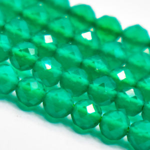 ลูกปัดหินโมราสีเขียวขนาด3มม. (มีหลายขนาด) ลูกปัดคริสตัลคุณภาพสูงขนาด AAA 16นิ้วสำหรับเครื่องประดับหินโมราสีเขียว - Product Image 6