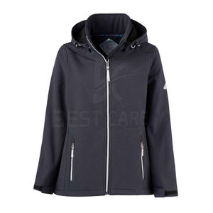 Veste Softshell pour femmes avec capuche réglable et poches zippées pour plus de commodité Veste Softshell pour femmes - Product Image 1