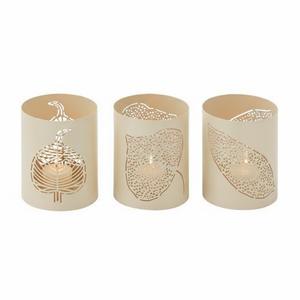 ชุดเชิงเทียนโลหะลายเรขาคณิตแบบโบราณ 2 ชิ้น ดีไซน์ฉลุลายสีทองแดง สำหรับตกแต่งโต๊ะกลางบ้านและวางเทียน - Product Image 5