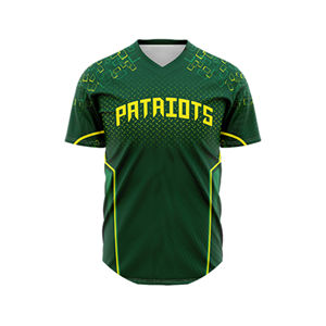 Uniforme de baseball personnalisé en tissu double tricot 100% polyester à boutons complets, maillot de baseball personnalisable par sublimation - Product Image 1
