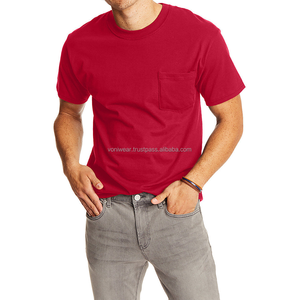 Camiseta para Hombre, Estilo Beefy-T, Tejido Sólido de Poliéster/Algodón, con Bolsillo, Diseño Personalizado, Antiarrugas, Secado Rápido, para Verano - Product Image 6