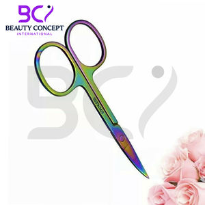 Produit antidérapant durable Poignée multicolore Conception personnalisée Ciseaux à ongles à cuticules en acier inoxydable imprimés à la main - Product Image 6