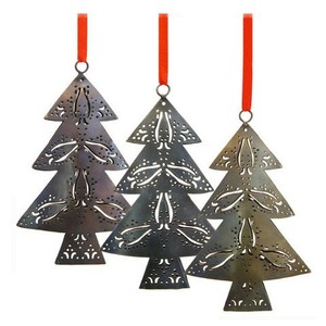 Design élégant en métal suspendu arbre de Noël ornement décoratif vacances arbre suspendus accessoires fête décor à la maison cadeau article - Product Image 5
