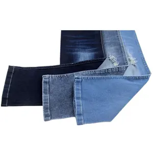 Оптовая продажа тяжелых высококачественных крашеных полиэфирных эластичных джинсовых тканей для джинсов и одежды