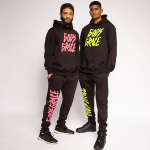 Ensemble de survêtement en velours uni à capuche pour femme, hiver, logo personnalisé, ensemble de jogging vierge 100% coton - Product Image 2