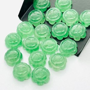 Quartz fraise verte sculpté à la main forme de tournesol sculptures de pierres précieuses en vrac Figurines de fleurs de Quartz vert fabrication de bijoux breloques - Product Image 2