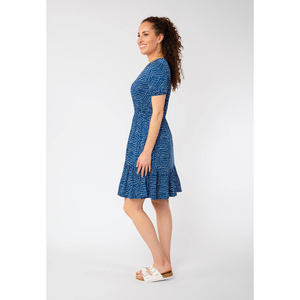 Abito Leota Chelsea Blu Effetto Incrociato Elegante Formale Casual per Feste Diurne, Taglie dalla XS alla XL, Traspirante con Logo Personalizzato - Product Image 2