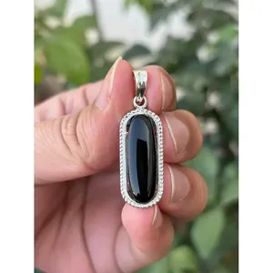 14K Gold 18K Gold Pendant 925 Silver <b>Black</b> Onyx Rhodium Bezel Setting Trendy Rose Gold <b>Chains</b> Topaz Zircon Diamond Pearl - Product Image 1