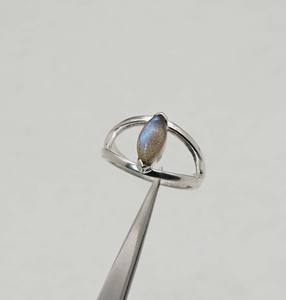 925 Plata de ley sólida mes de noviembre piedra natal labradorita con ajuste de bisel anillo de ojo con forma de marquesa - Product Image 4