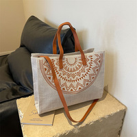 Nouveau sac fourre-tout en toile pour femme, grande capacité, imprimé japonais, fermeture éclair, luxe, tendance coréenne, simple, printemps, épaule, bandoulière