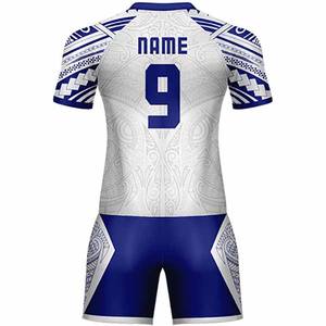 White/Blue Rugby Uniforms Stylish Teamwear High Performance Fabric Customized Fit Durable & Comfortable for Rugby <b>Matches</b> - Product Image 3